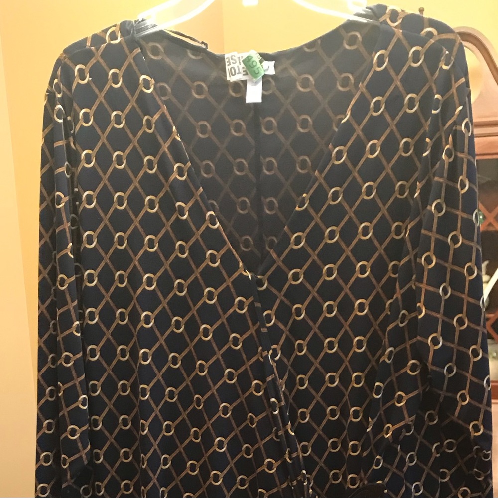 Charter Club 3/4 sleeve v neck wrap dress